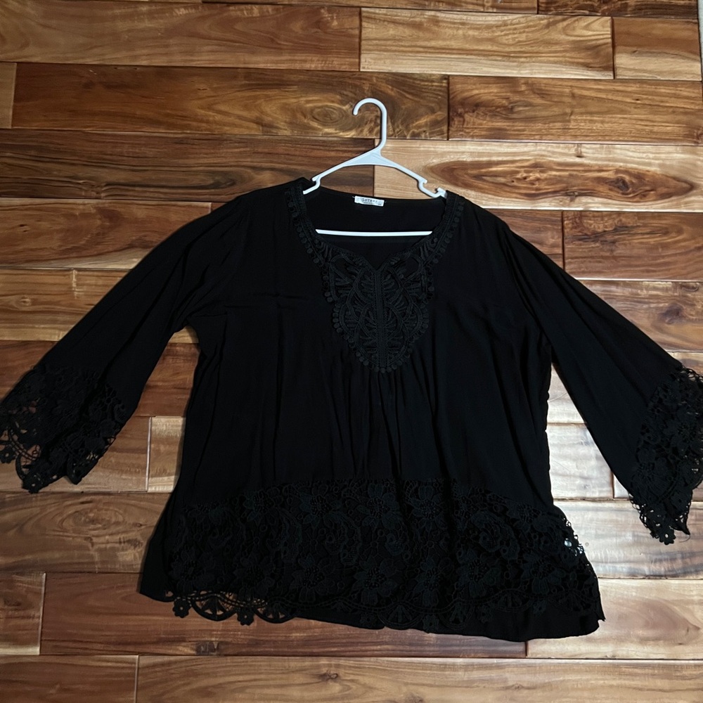 Black Lace Women's Blouse